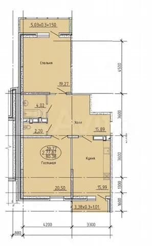 Продается 2-комн. квартира, 80.5 м²