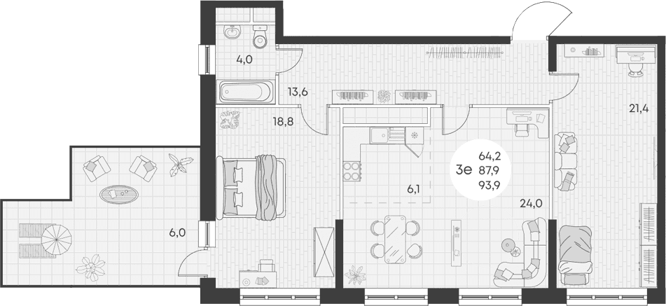 Продается 3-комн. квартира, 87.9 м²