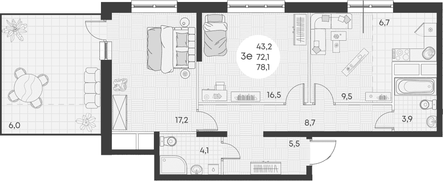 Продается 3-комн. квартира, 72.1 м²
