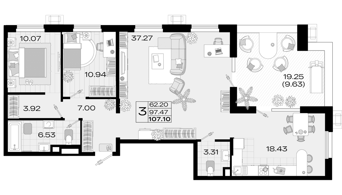 Продается 4-комн. квартира, 96.07 м²