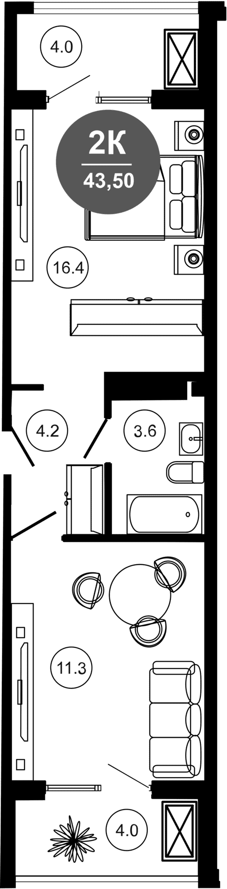 Продается 1-комн. квартира, 35.5 м²