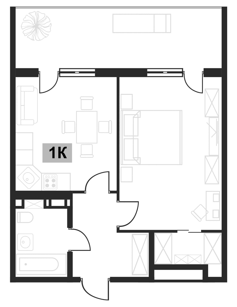Продается 1-комн. квартира, 44.09 м²