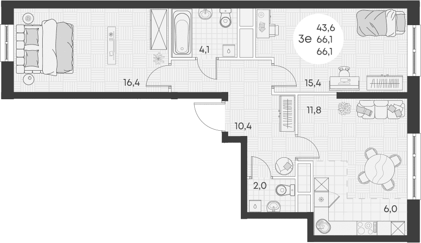 Продается 3-комн. квартира, 66.1 м²