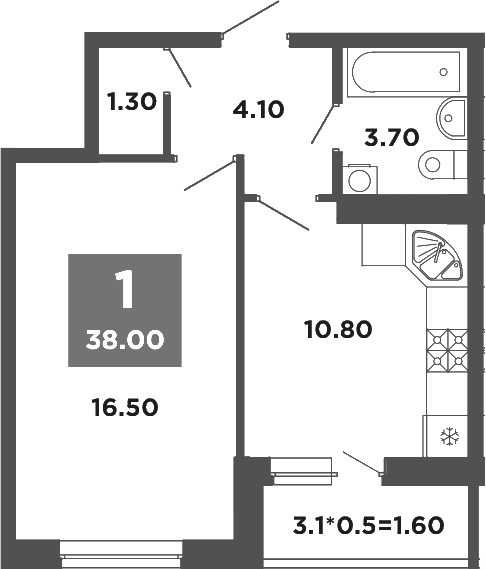 Продается 1-комн. квартира, 36.4 м²