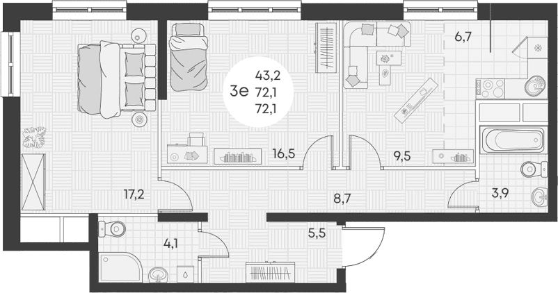Продается 3-комн. квартира, 72.1 м²