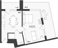 Продается 1-комн. квартира, 50.9 м²