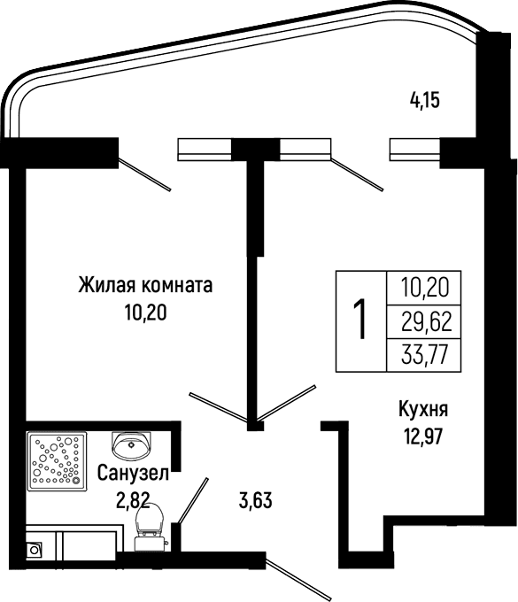 Продается 1-комн. квартира, 29.7 м²