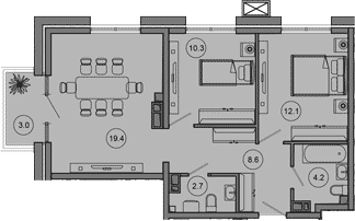 Продается 3-комн. квартира, 57.3 м²