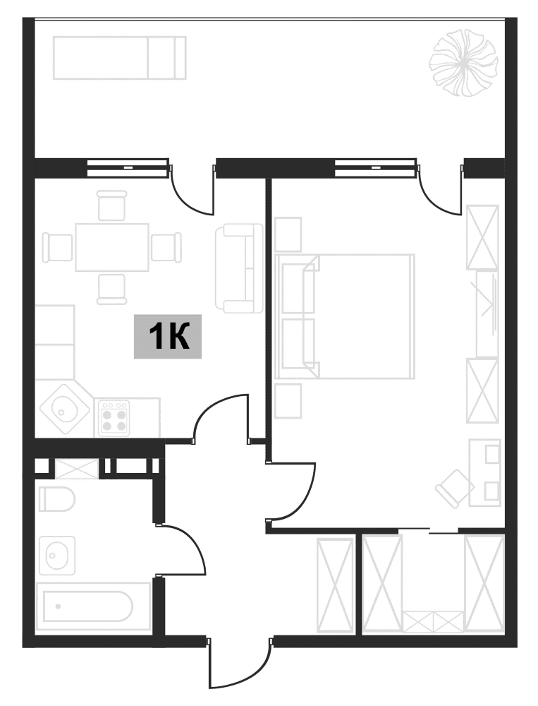 Продается 1-комн. квартира, 44.79 м²