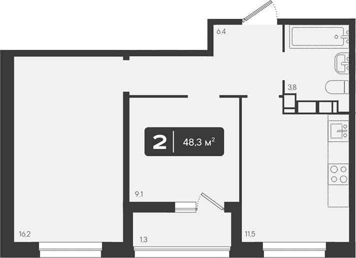 Продается 2-комн. квартира, 47 м²