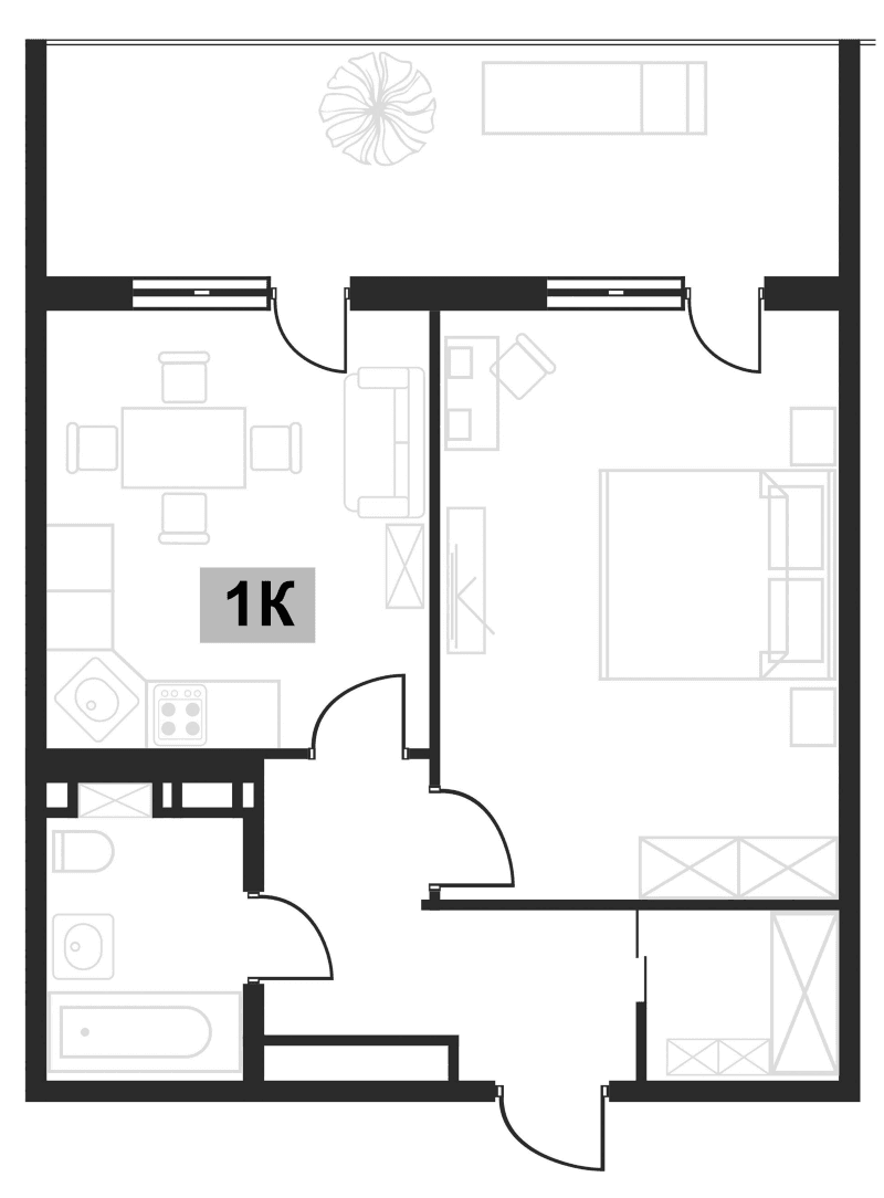 Продается 1-комн. квартира, 43.89 м²