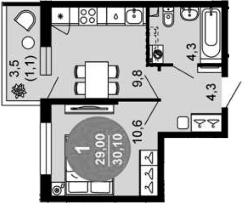 Продается 1-комн. квартира, 29 м²