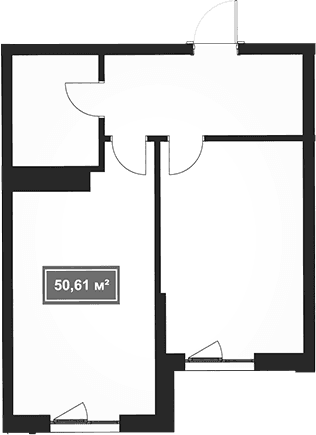 Продается 1-комн. квартира, 50.61 м²
