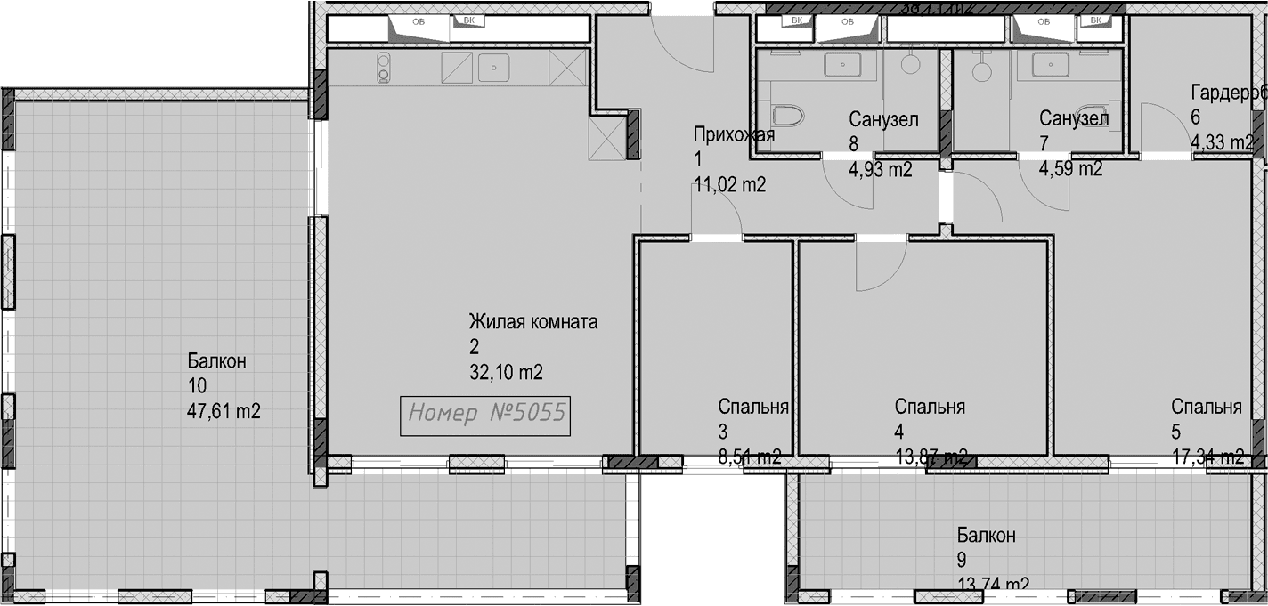 Продается 3-комн. квартира, 96.6 м²