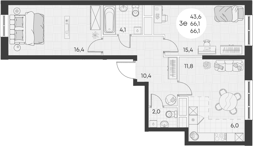 Продается 3-комн. квартира, 66.1 м²