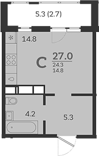 Продается 1-комн. квартира, 24.3 м²