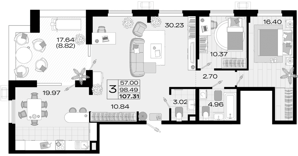 Продается 4-комн. квартира, 97.93 м²
