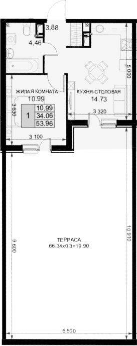 Продается 1-комн. квартира, 34.06 м²