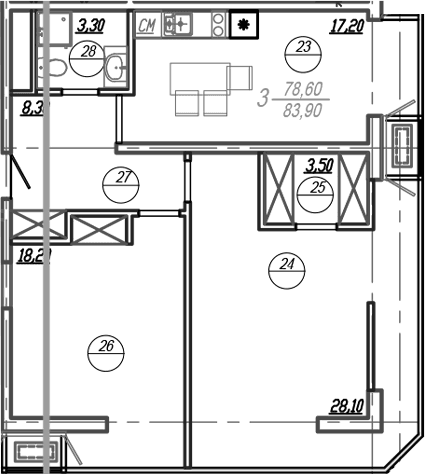 Продается 3-комн. квартира, 80.5 м²