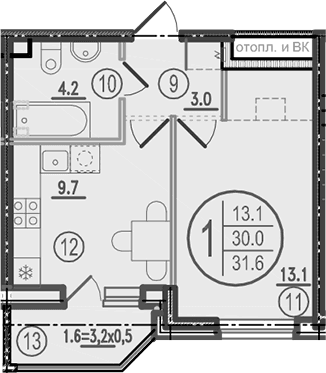 Продается 1-комн. квартира, 30 м²