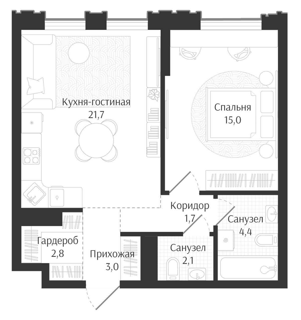 Продается 2-комн. квартира, 50.7 м²