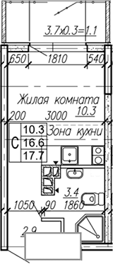 Продается 1-комн. квартира, 16.6 м²