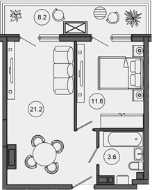 Продается 2-комн. квартира, 37.8 м²