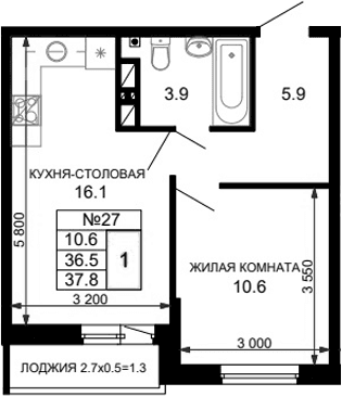 Продается 1-комн. квартира, 36.8 м²