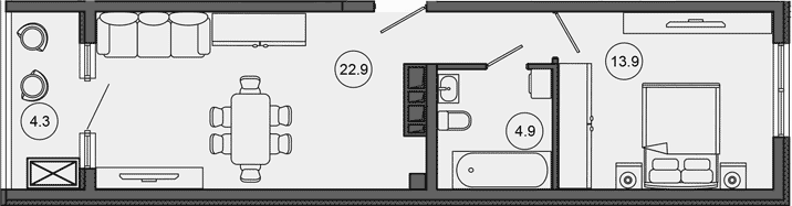Продается 2-комн. квартира, 41.7 м²