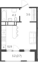 Продается 1-комн. квартира, 23.7 м²