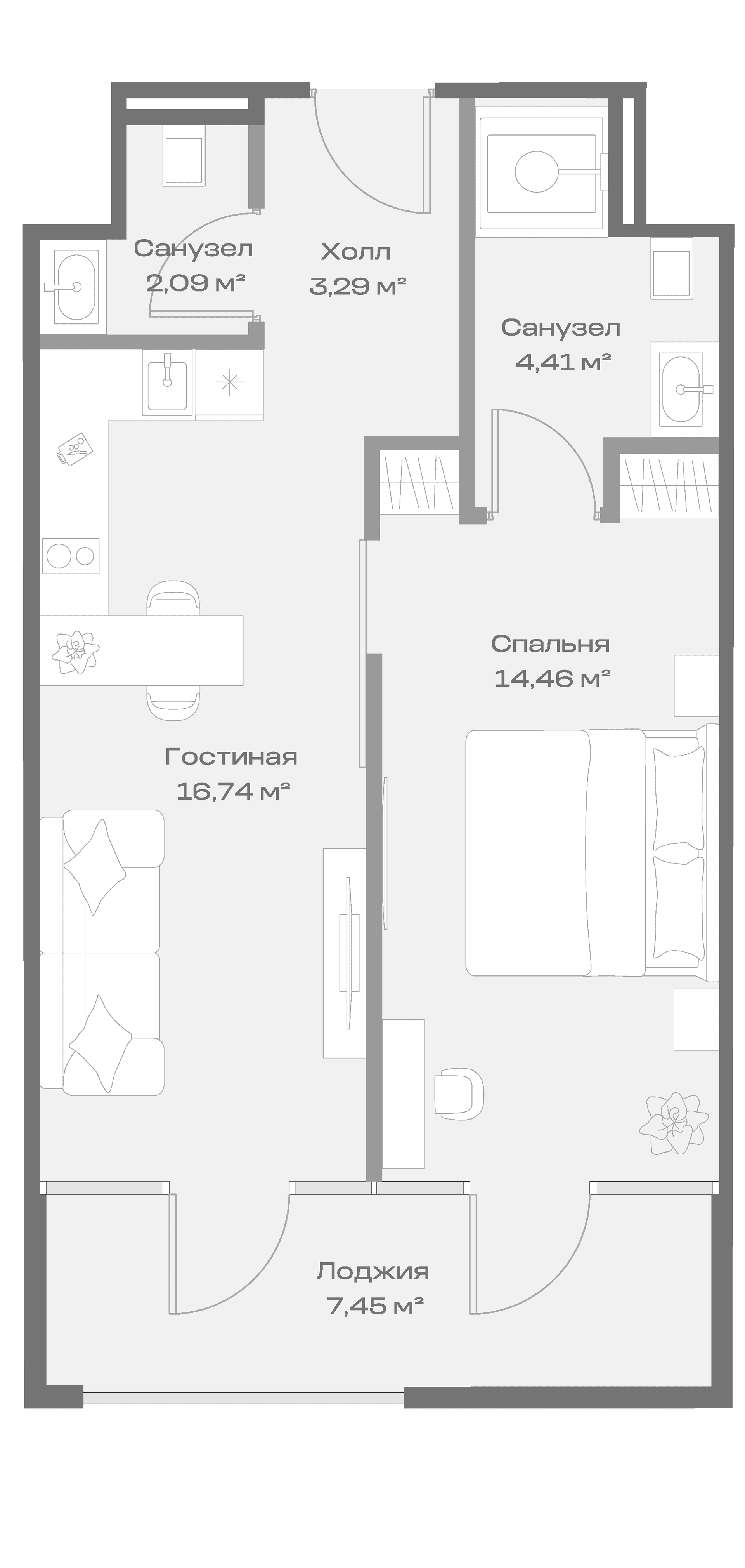 Продается 1-комн. квартира, 40.99 м²