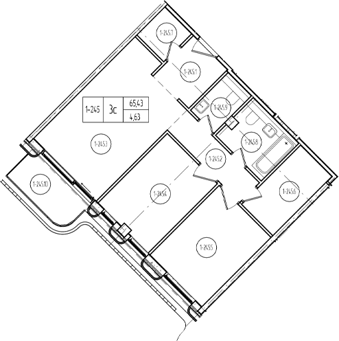 Продается 3-комн. квартира, 69.57 м²