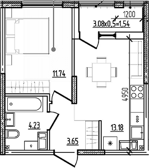 Продается 1-комн. квартира, 32.8 м²