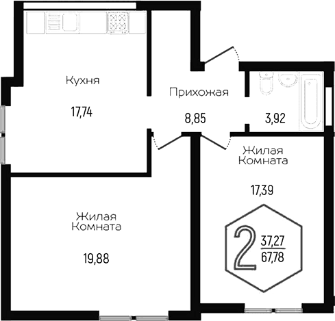 Продается 3-комн. квартира, 67.78 м²