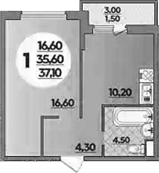 Продается 1-комн. квартира, 35.6 м²