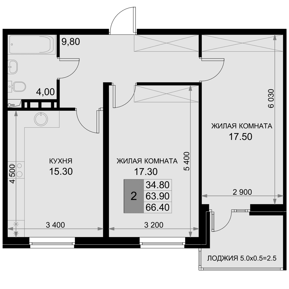Продается 3-комн. квартира, 63.9 м²