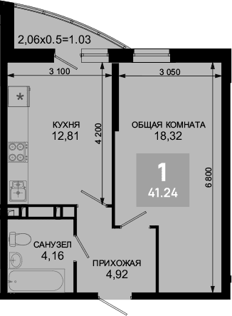 Продается 1-комн. квартира, 40.21 м²