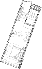 Продается 1-комн. квартира, 30.84 м²