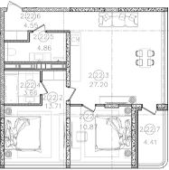 Продается 2-комн. квартира, 64.85 м²