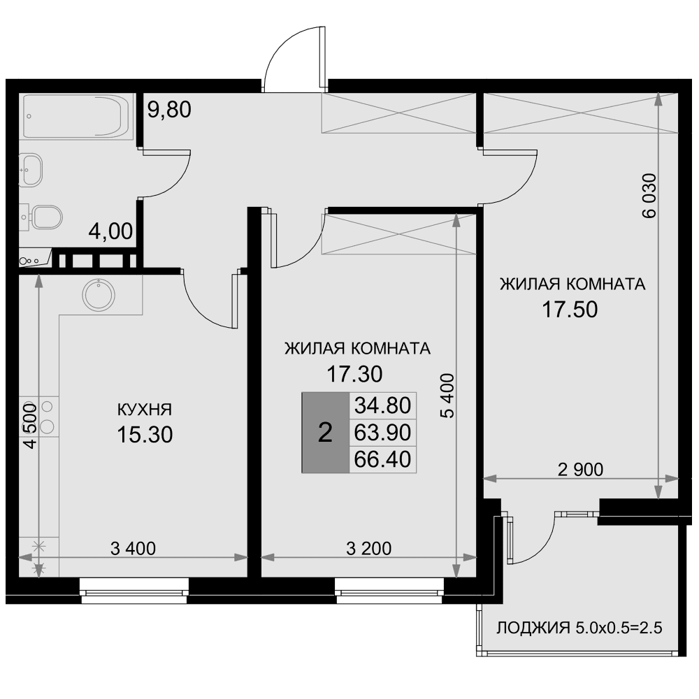 Продается 3-комн. квартира, 63.9 м²