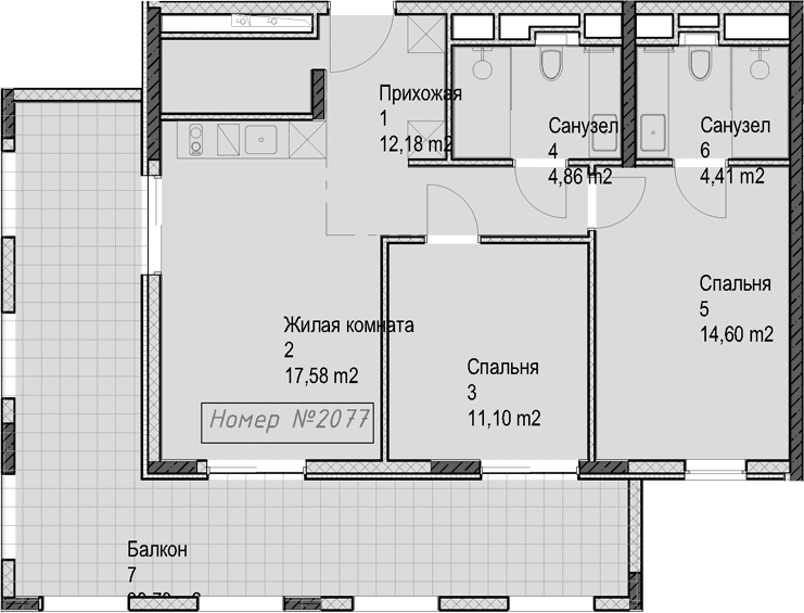 Продается 3-комн. квартира, 64.8 м²