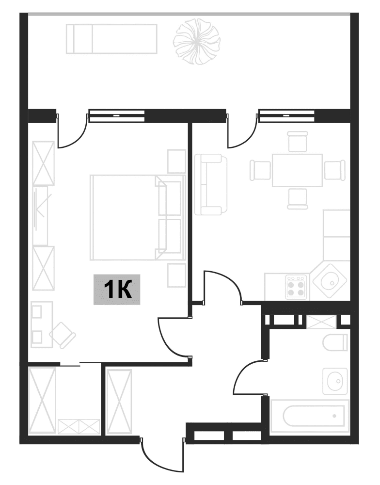 Продается 1-комн. квартира, 44.29 м²