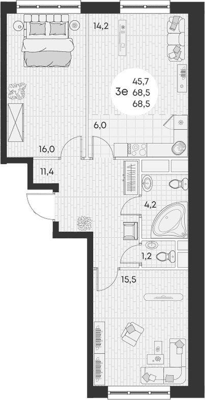 Продается 3-комн. квартира, 68.5 м²