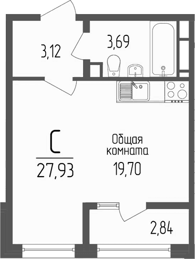 Продается 1-комн. квартира, 26.51 м²