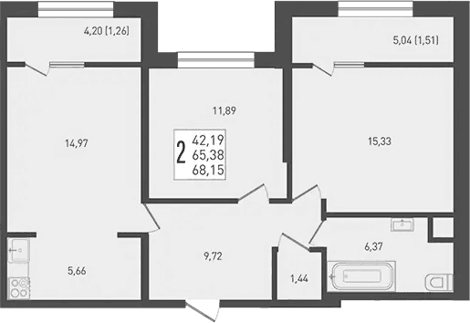 Продается 3-комн. квартира, 65.38 м²