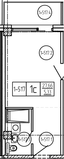 Продается 1-комн. квартира, 27.66 м²