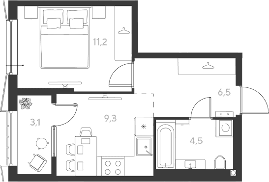 Продается 1-комн. квартира, 31.5 м²