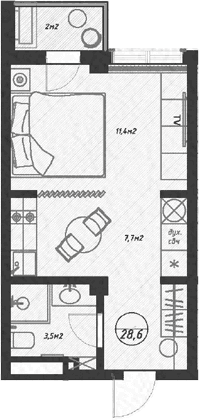 Продается 1-комн. квартира, 26.6 м²