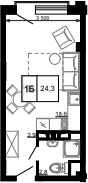 Продается 1-комн. квартира, 24.3 м²