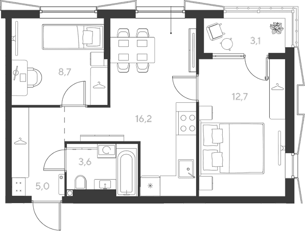 Продается 2-комн. квартира, 46.2 м²